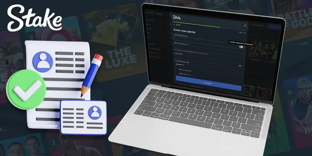 Información sobre el registro en Stake